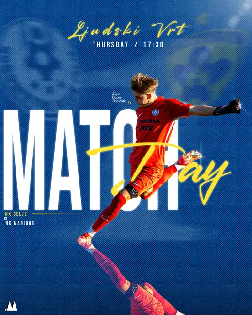 NK Celje versus NK Maribor matchday poster for Ljudski Vrt