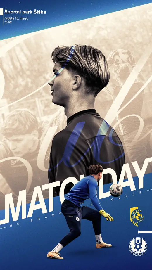 NK Bravo versus NK Celje matchday poster for Športni park Šiška