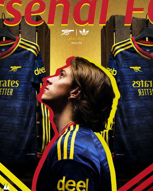 Arsenal away kit reveal poster