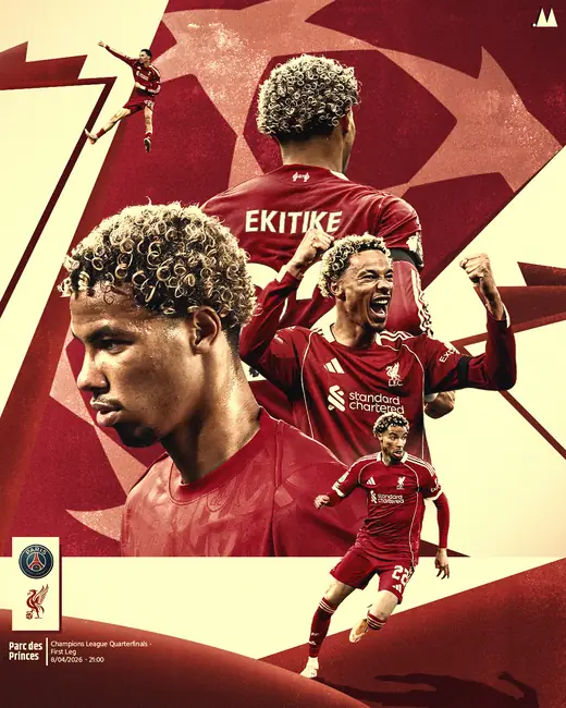 Champions League quarter-final poster set at Parc des Princes