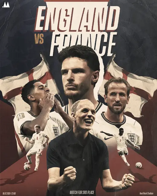 England versus France poster for the third-place match