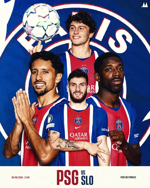 PSG versus Slovan Champions League matchday poster