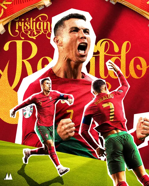 Cristiano Ronaldo poster in the Portugal kit