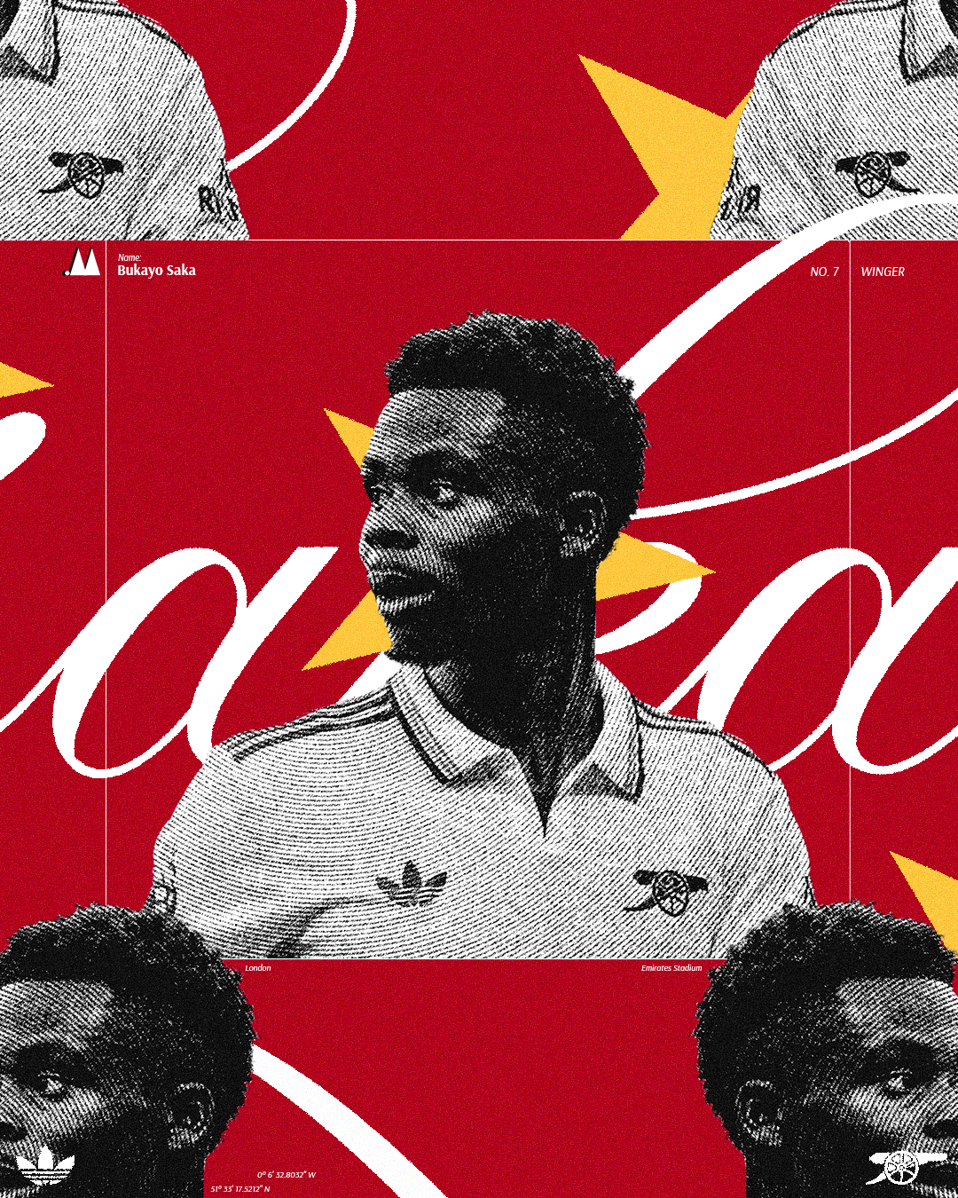 Saka player graphic by madebyM